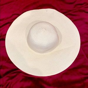 Beige Floppy Straw Hat